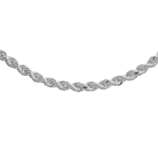 Sterling Silver 925 Solid Rope Bracelet 4.4mm