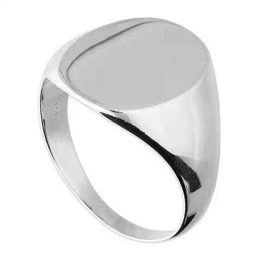 Sterling Silver 925 Large Round Signet