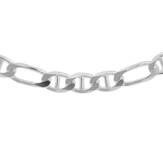 Sterling Silver 925 Diamond-Cut Figaro Chain 10mm