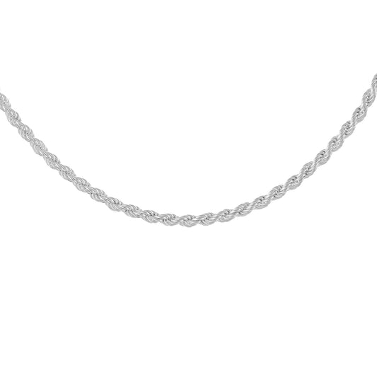 Sterling Silver 925 Solid Rope Chain 2.4mm