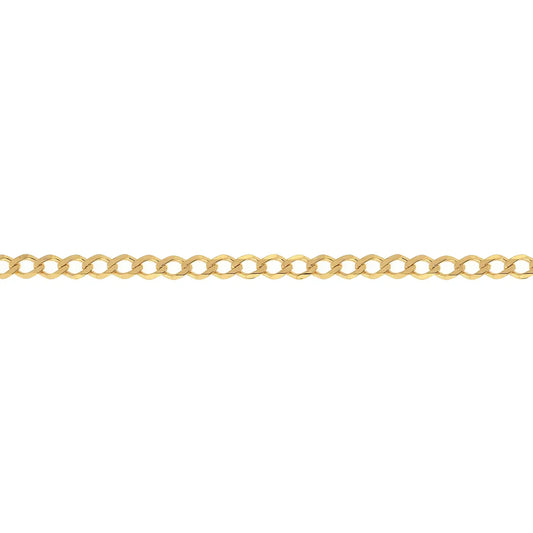 9ct Yellow Gold Flat Octagonal Curb Chain 3.4mm