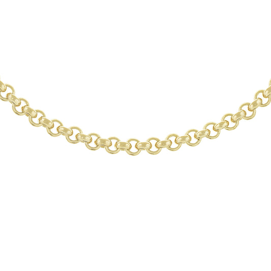9ct Yellow Gold Round Belcher Chain 4mm
